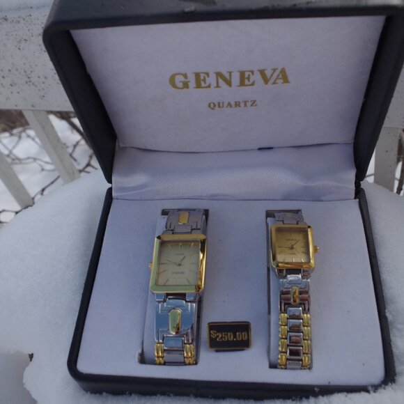 Two Geneva Men's And Women's Watch Set Vintage - Picture 5 of 5